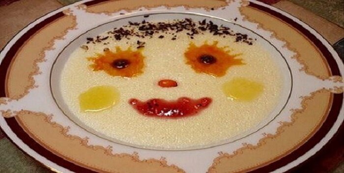 Оригинальное оформление манной каши