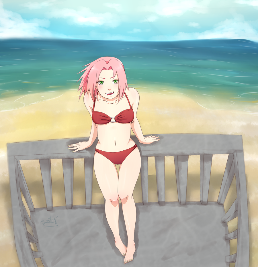 Сакура Харуно в купальнике. Sakura Haruno в купальнике. Скаура Харуне нижнее бельё. Сакура Харуно на пляже. Горячая сакура