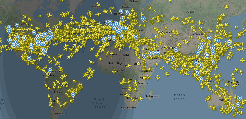 Скан с сайта flightradar24.com – лучшее, на мой взгляд, средство против аэрофобии, не так ли?