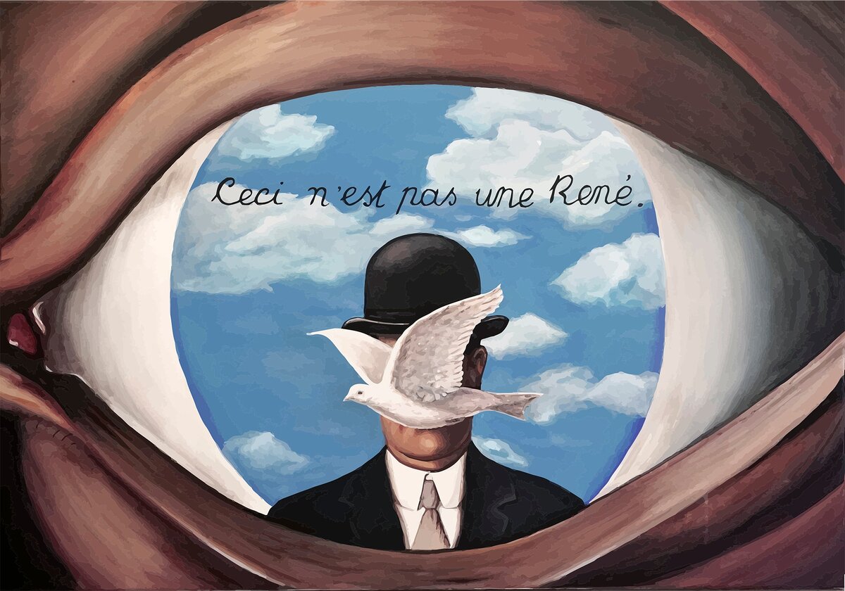 The False Mirror René Magritte Collage Rasmus Tikkanen