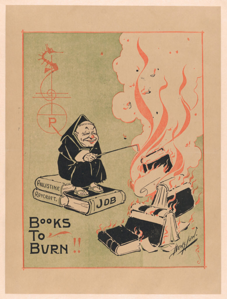 Рис.2. The Philistine: "Books to Burn" (Филистёр: "Сжечь книги")