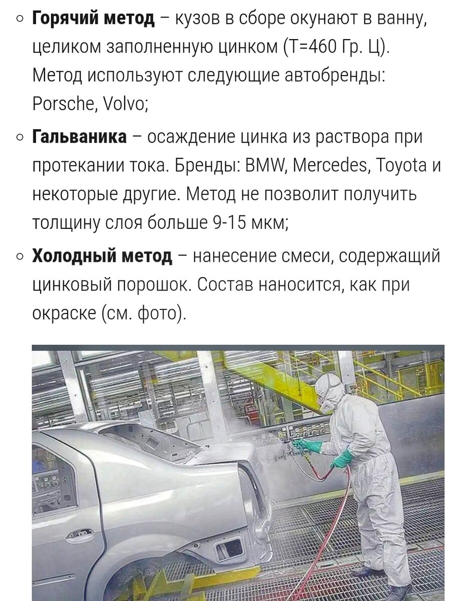 Способы оцинковки автомобиля