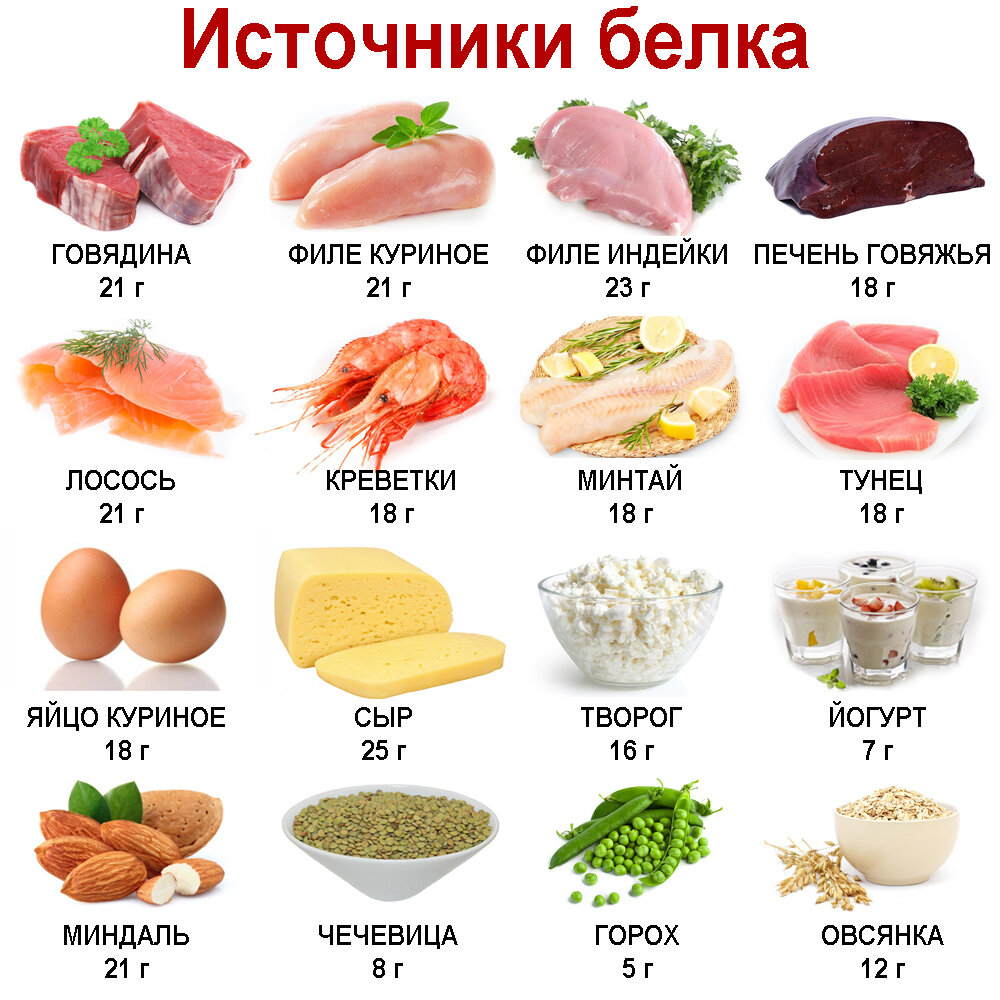 Отличная подсказка продуктов, которые содержат белок.