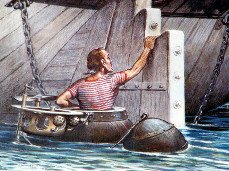 Первую пл. Дэвид Бушнелл подводная лодка. 1775: Боевая подводная лодка. Первая подводная лодка 1776. Подводная лодка черепаха 1776.