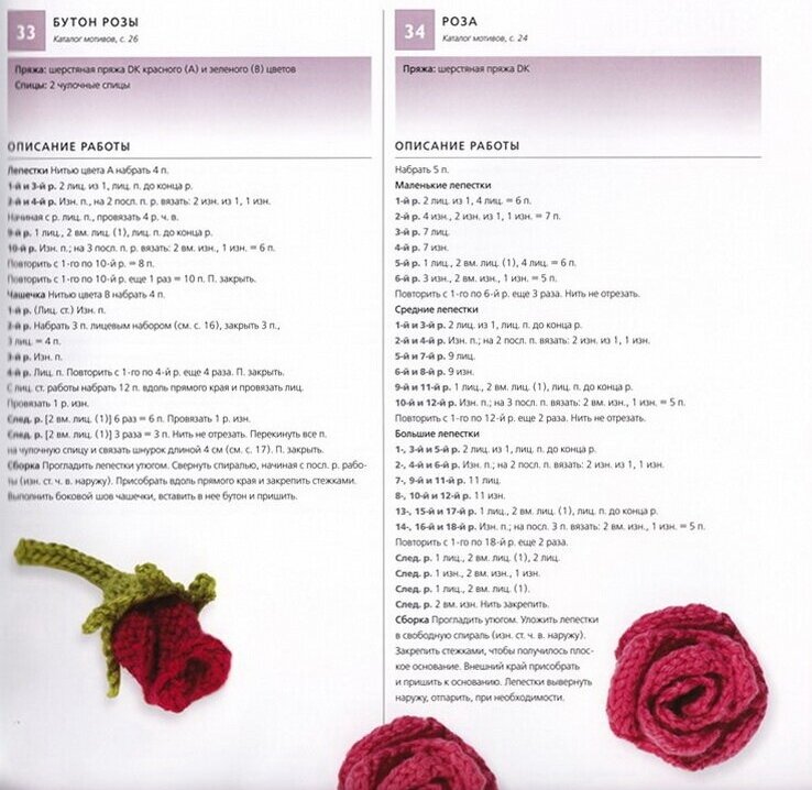 Розы спицами