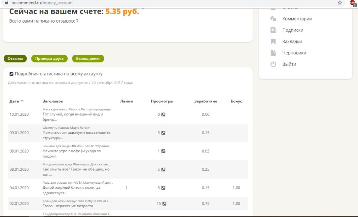 Статистика на 11.01.2020