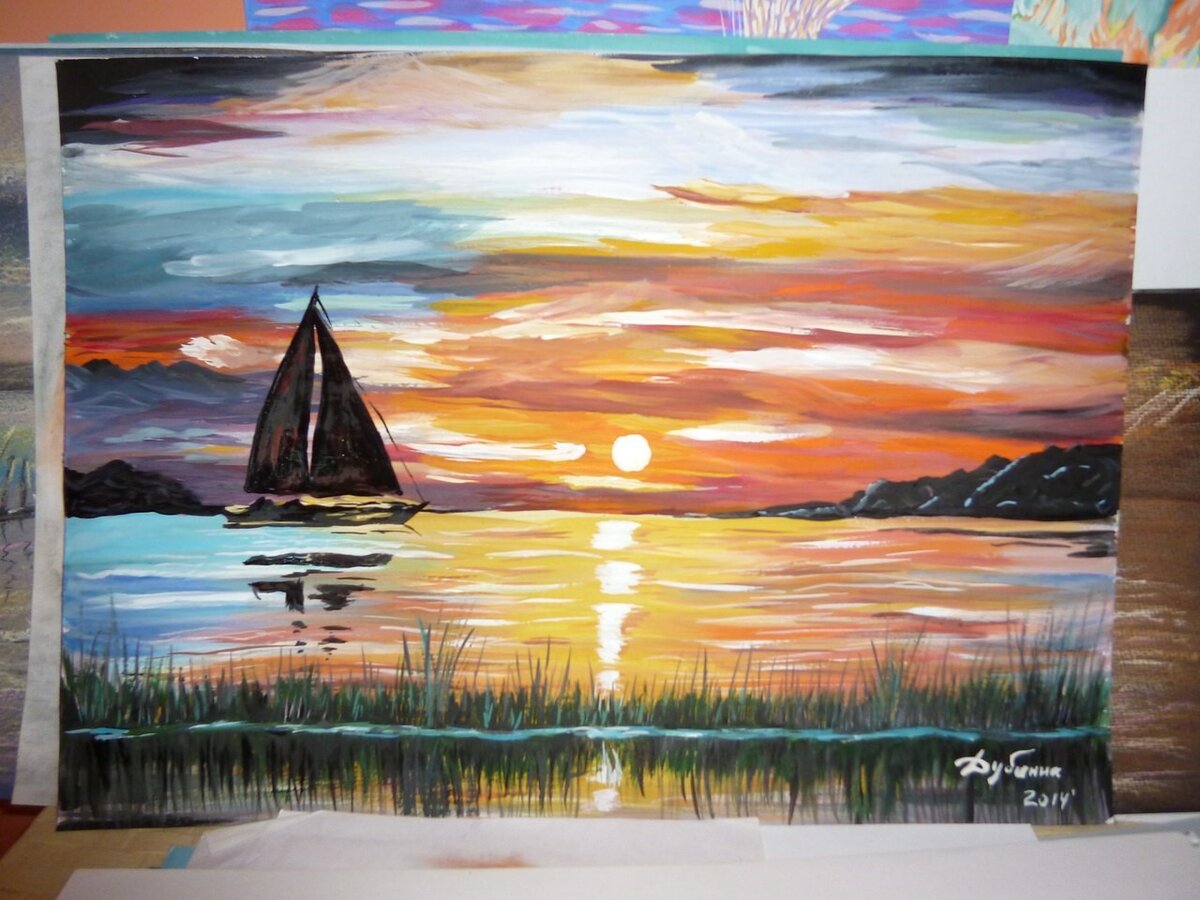 Одна из первых гуашевых работ 2014 г.