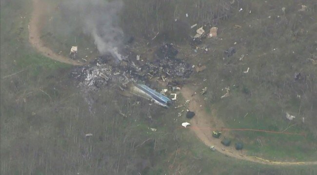 Место крушения вертолета.