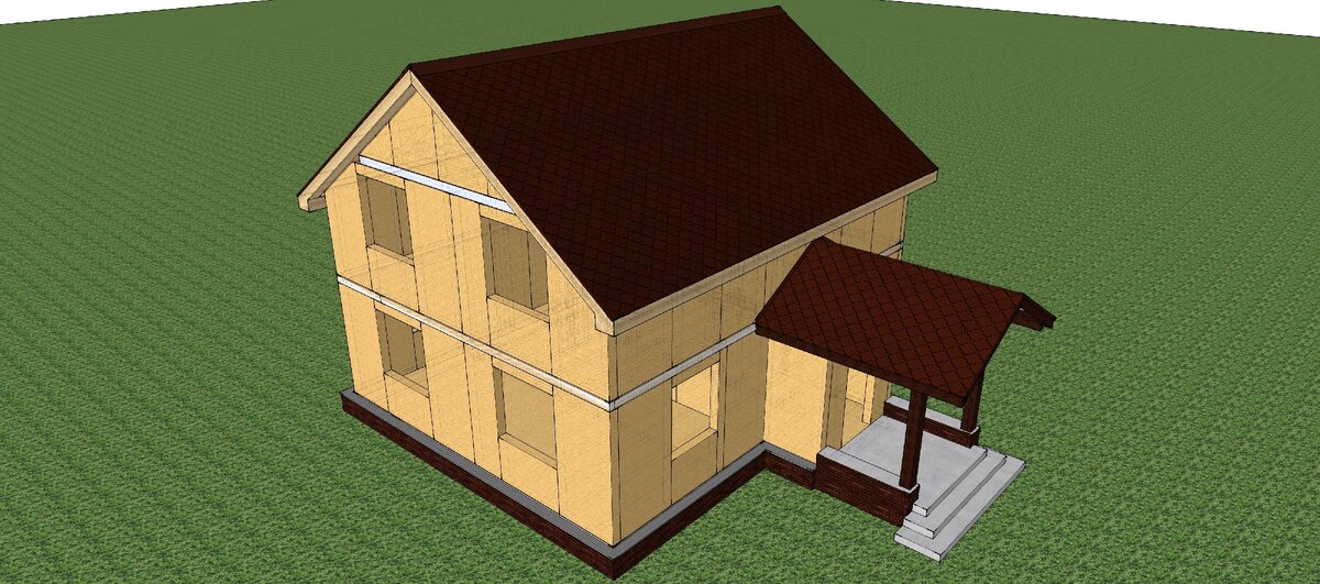 Конструктив дома из СИП-панелей (иллюстрация)