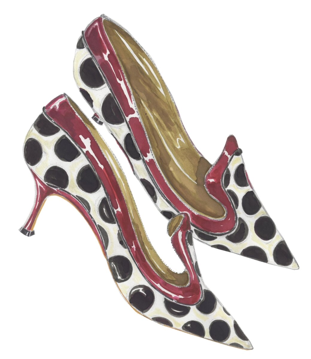 Авторский эскиз Маноло Бланик для коллекции Bacon