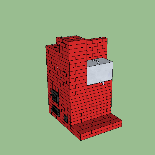 Печь банная. Вид из помывочной.