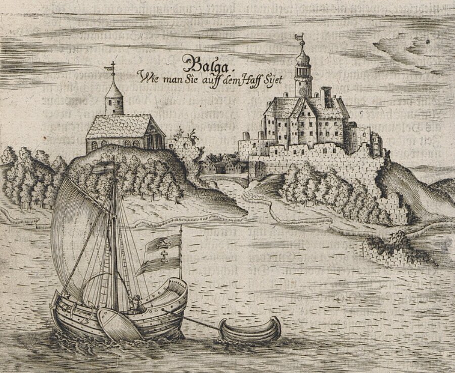 Замок Бальга. Старинная гравюра. 
