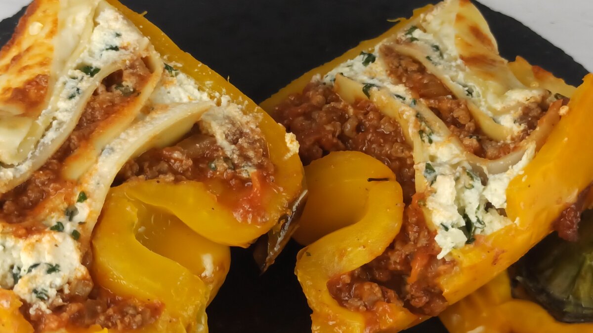 лазанья в перце в разрезе