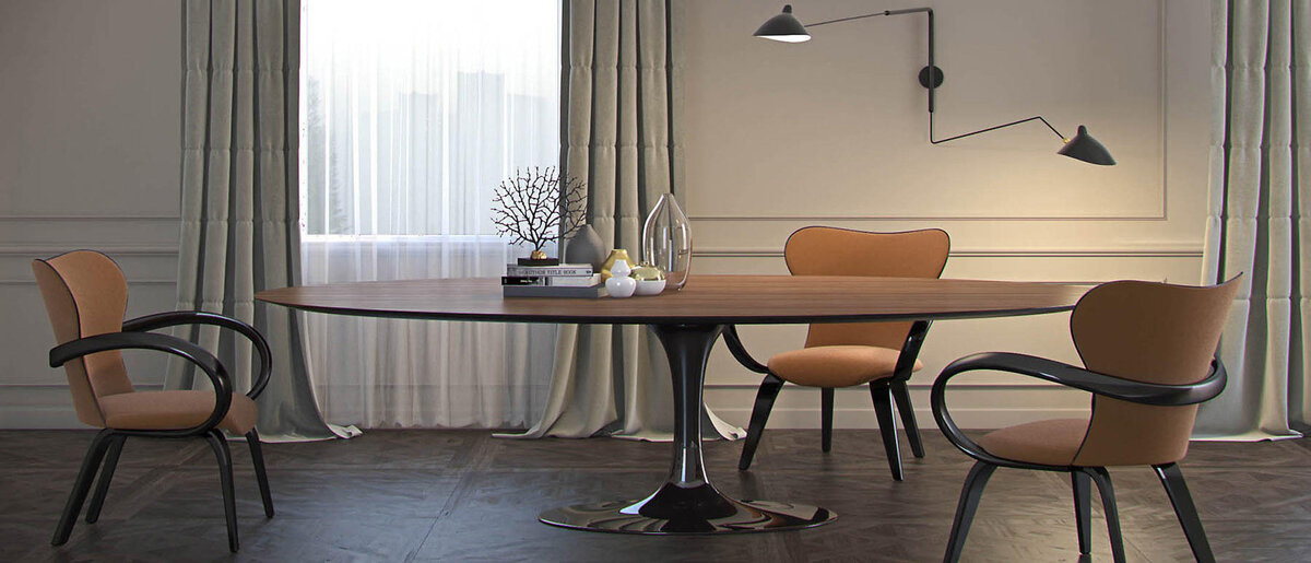 Интерьер с оранжевым цветом