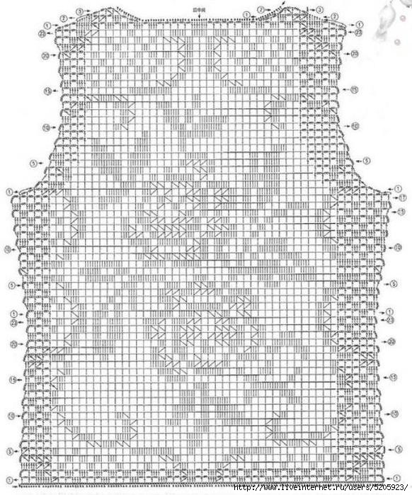 Схемы филейного вязания крючком красивых летних кофточек