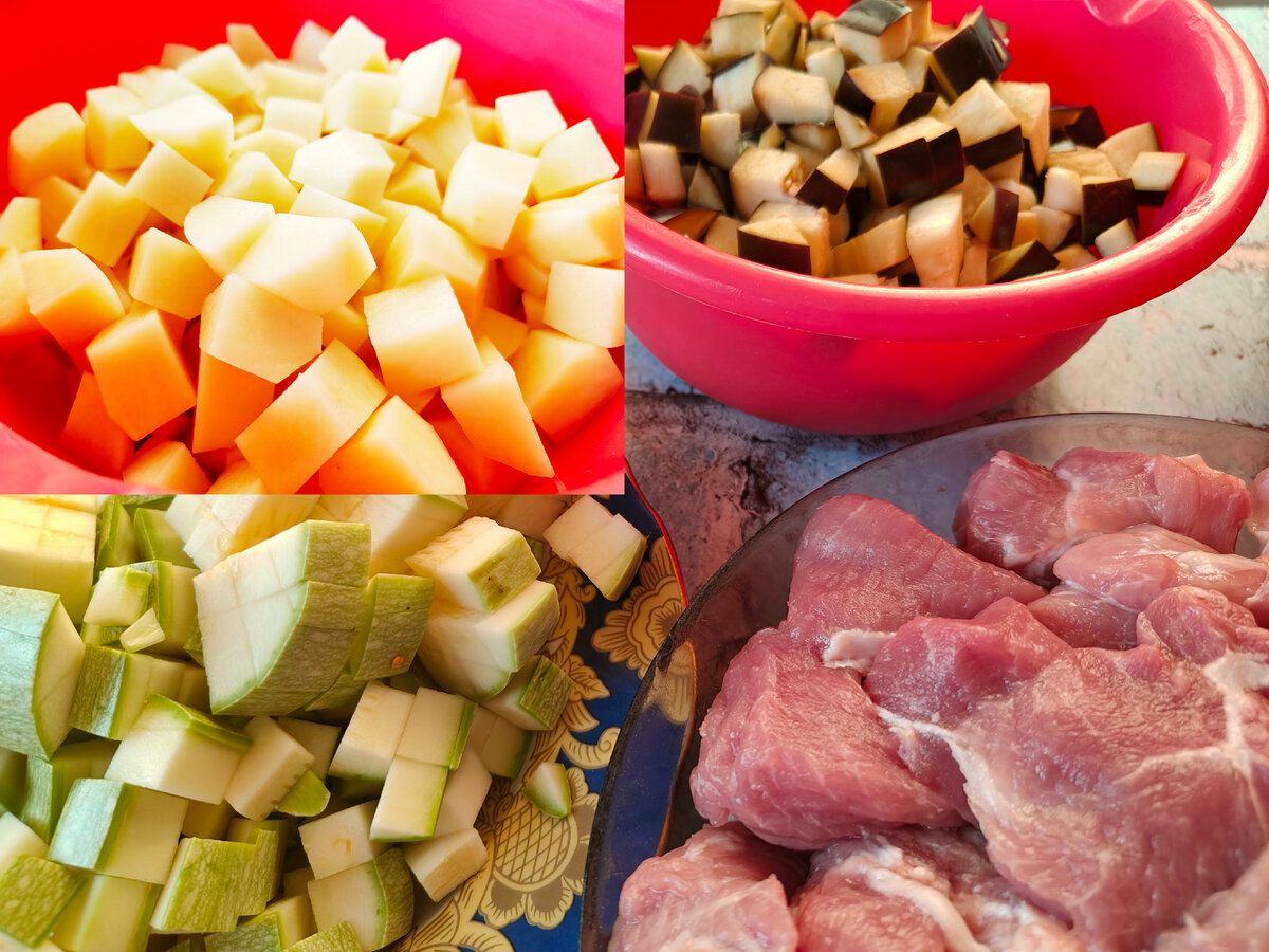 Нарезка кубиками ингредиентов для соуса