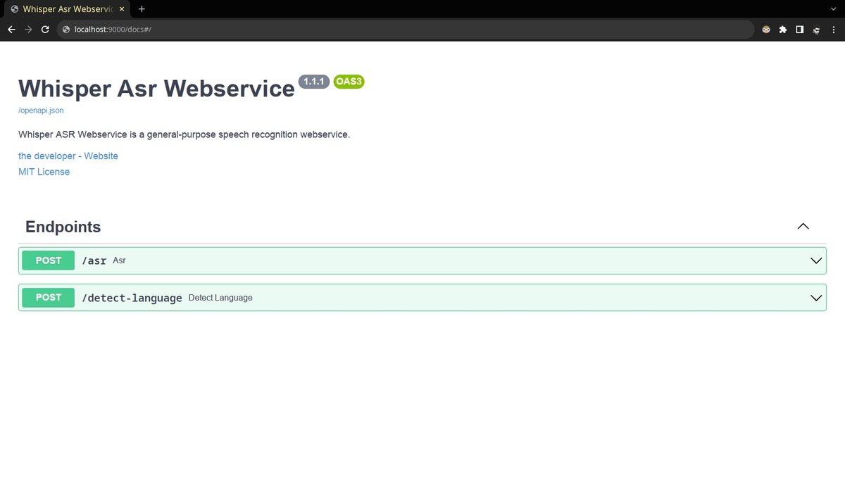 Веб интерфейс Whisper Web-service