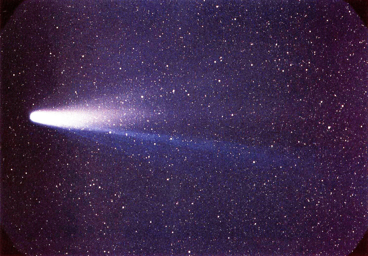 Комета Галлея. 8 марта 1986 года. Автор: NASA/W. Liller - NSSDC's Photo Gallery (NASA):http://nssdc.gsfc.nasa.gov/photo_gallery/photogallery-comets.htmlhttp://nssdc.gsfc.nasa.gov/image/planetary/comet/lspn_comet_halley1.jpg, Общественное достояние, https://commons.wikimedia.org/w/index.php?curid=544352