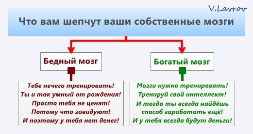 Прислушайтесь к тому, что вам шепчут ваши собственные мозги. Какой мозг у вас более активен: бедный или богатый?