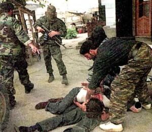 И  вот – первая удача, нами убит эмир Чечен-Аула. Фигура довольно крупная и  зловещая. Когда его брали, он выпустил целую очередь в офицера, который  первым открыл дверь, бронежилет спас. После такого «приветствия» из  дома убрали женщин и детей, а дом расстреляли. Убиты эмир Набиев и  телохранитель. Труп Набиева привезли в Ст.Атаги, и он долго валялся  возле «фильтра», где сидели задержанные.