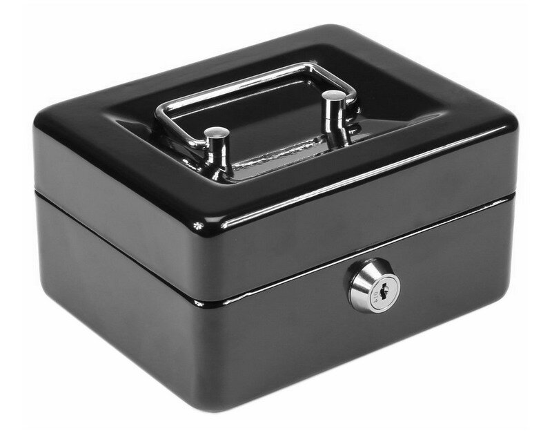 Кэшбокс - металлический ящичек с примитивным замком