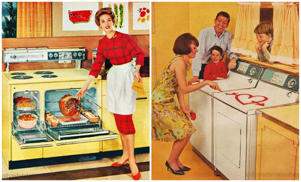 Уроки домашнего хозяйства. Америка семья 60е кухня. Домохозяйки 50-х годов. Кухня 50х годов США. Домохозяйки 50-х годов в США.