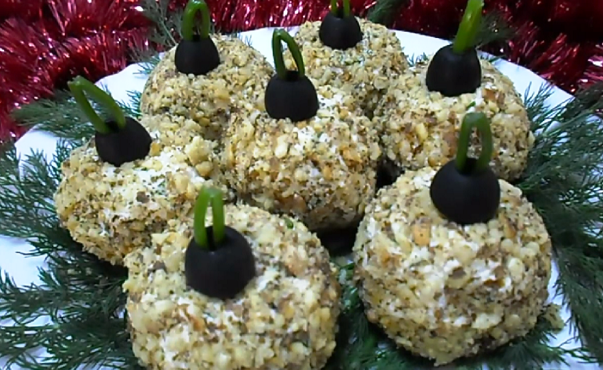 "Ёлочные шарики" - красивая и вкусная закуска на Новый год 