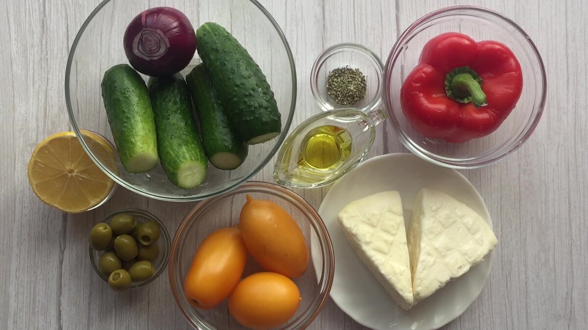 Ингредиенты для греческого салата