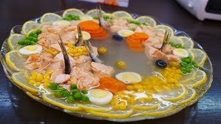 Заливное из красной рыбы.