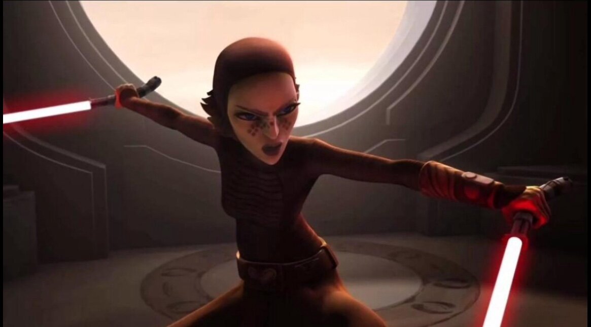 Баррис Оффи с красными световыми мечами Асажж Вентресс 