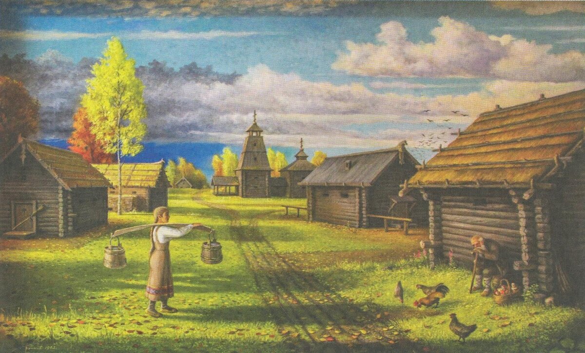 Починок Грязовитцкой. 1542 год. Картина С. Д. Золотова. Источник: Баранова О. В. Открывая Грязовец.