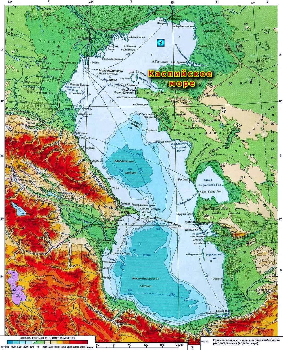 Где находится каспийское озеро на карте