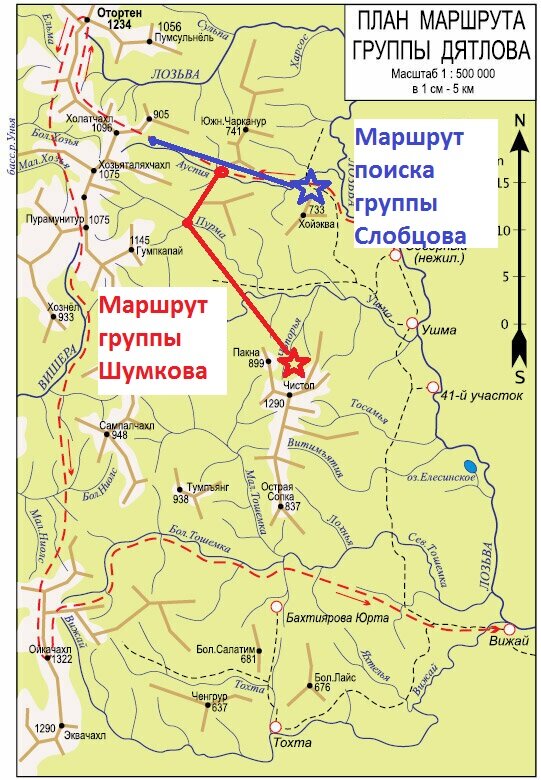 Перевал дятлова на карте