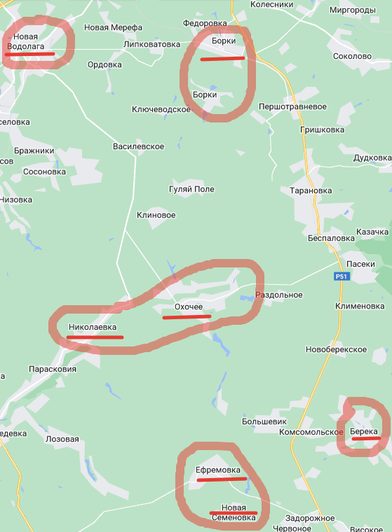 Упомянутые в статье населенные пункты. Рисунок Автора