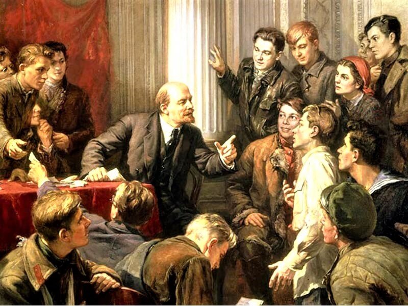 "Ленин среди делегатов III съезда РКСМ". П.П. Белоусов.