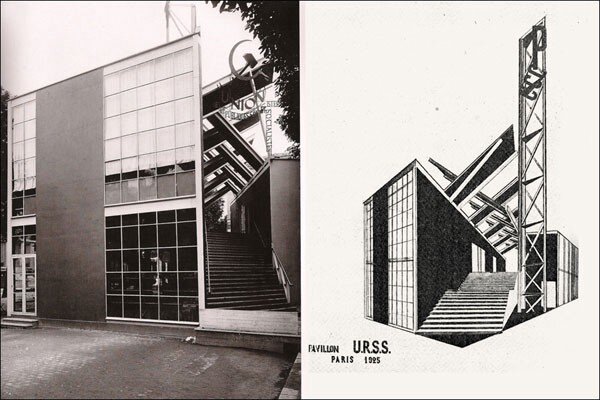 Павильон СССР на выставке в Париже 1925 году. Константин Мельников.