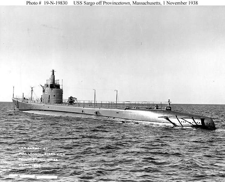 Американская крейсерская подводная лодка SS-188 «Сарго» на ходовых испытаниях, 1938 г. 