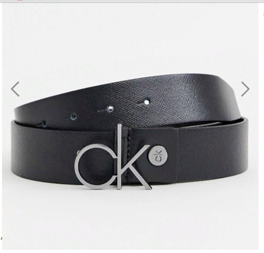 Кожаный ремень с логотипом на пряжке Calvin Klein