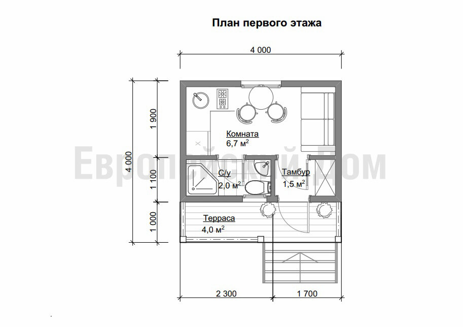 Планировка первого этажа. Источник фото: dom-bt.com