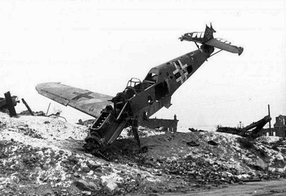 Сбитый Мессершмитт-109. Фото из открытых источников.