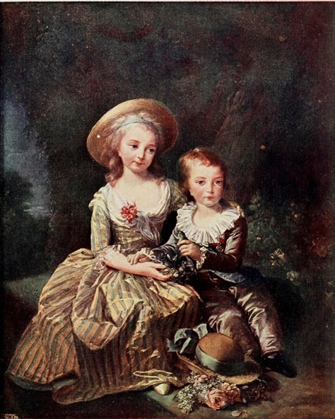 Старшие дети Марии-Антуанетты. Худ. Э. Виже-Лебрен, 1784 г. На портрете вместе с Марией Терезой изображен ее брат — Луи Франсуа, умерший в 1789 г., в возрасте 7 лет от костного туберкулеза