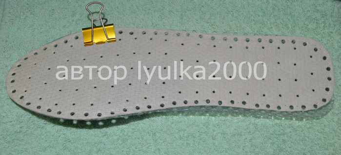 2. подготовленная стелька к обвязке рыболовной нитью