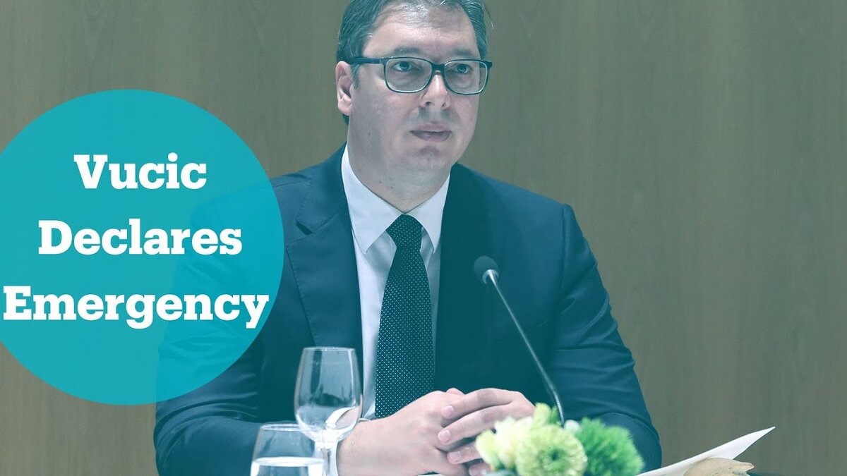 Мы закрываем междугороднее сообщение. Вучич. "Вучич объявляет об опасности" (на вставке).