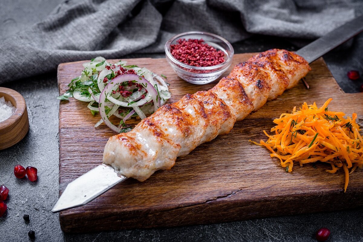 Люля-кебаб из баранины и куриного филе (на мангале)