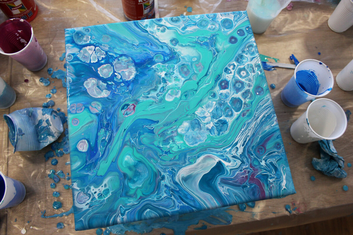 Картины fluid art как делать