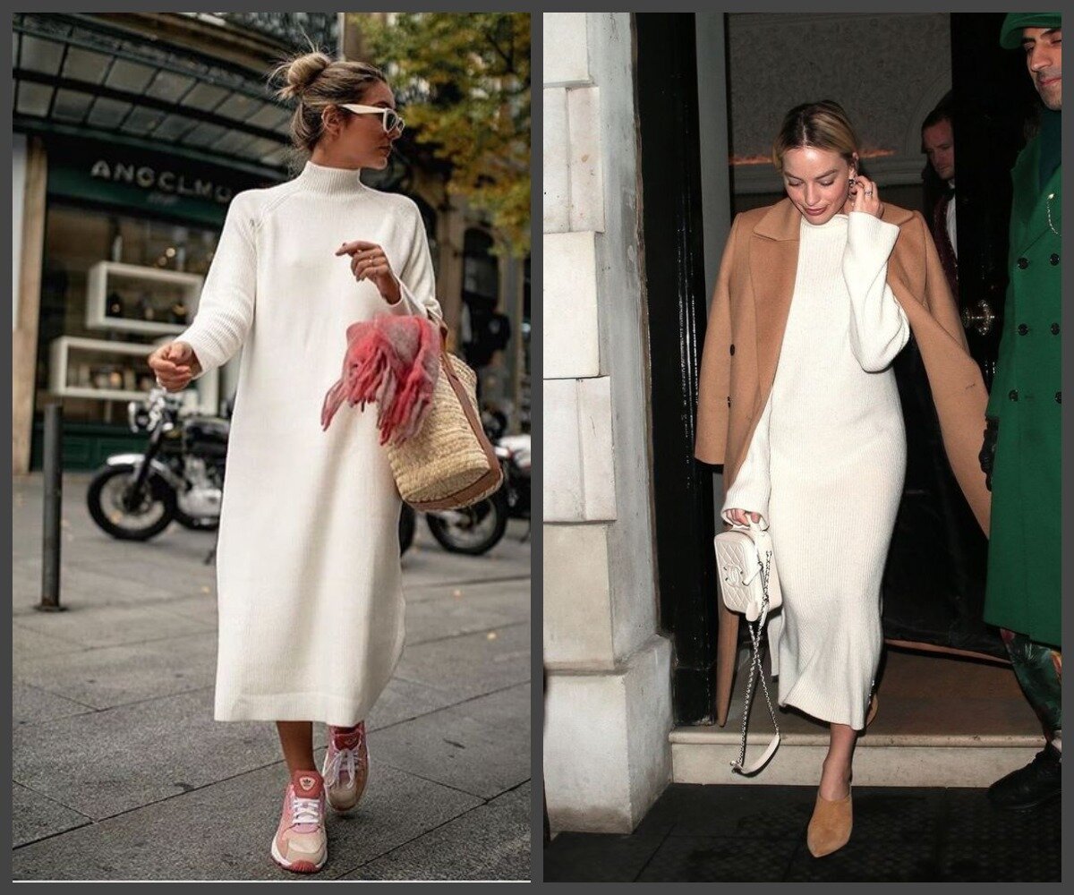 Дополняем или кожей (ремни, ботильоны, грубые ботинки) или спортом (кроссовки, рюкзаки). Опционно крупными фактурными украшениями. Будет супер.