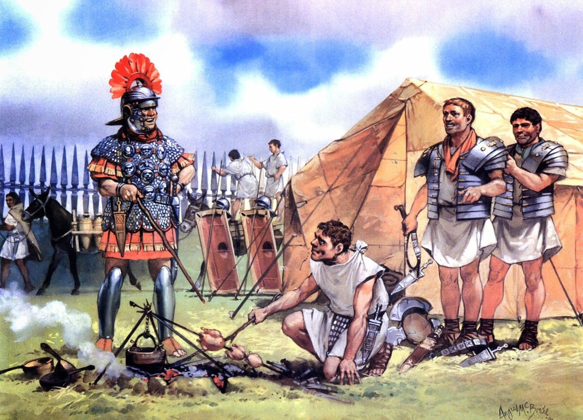 В римском лагере. Иллюстратор: Angus McBride