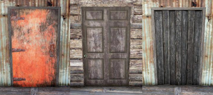 Деревянная дверь хижины