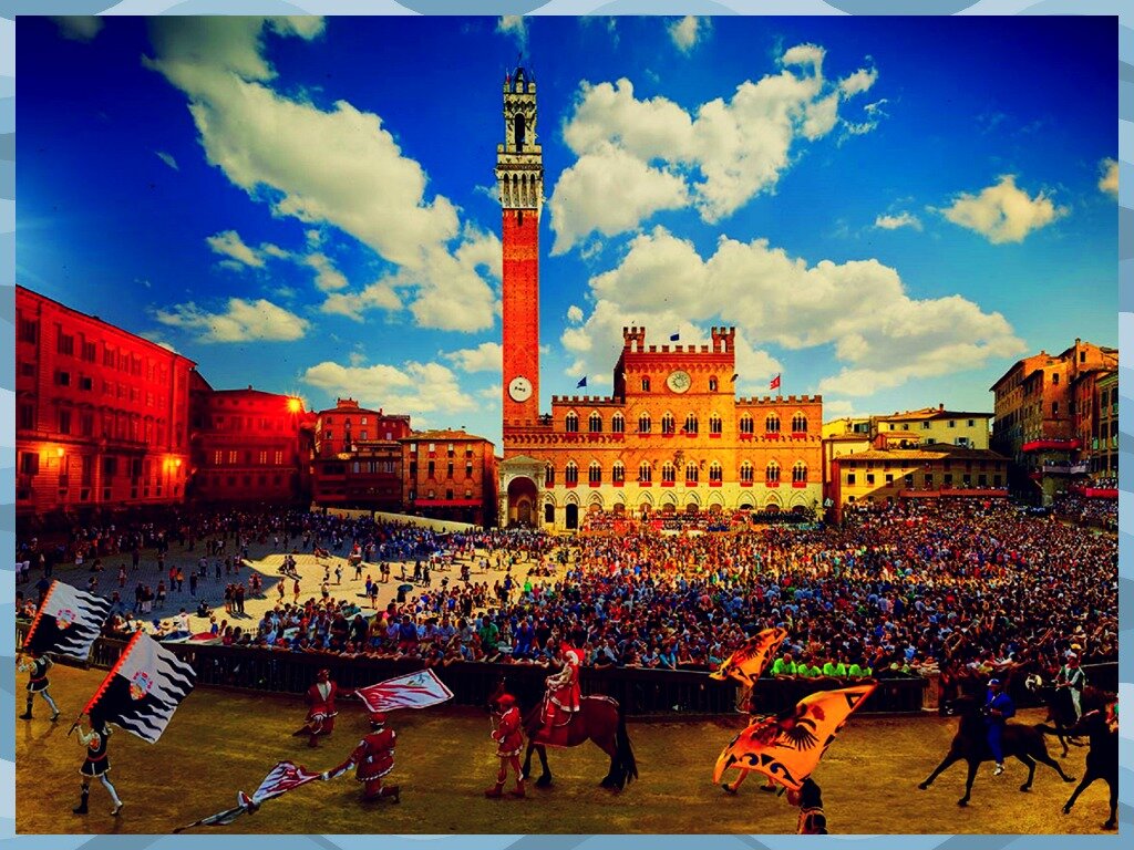 Италия - Сиена - Знаменитая Piazza del Campo - Палио.