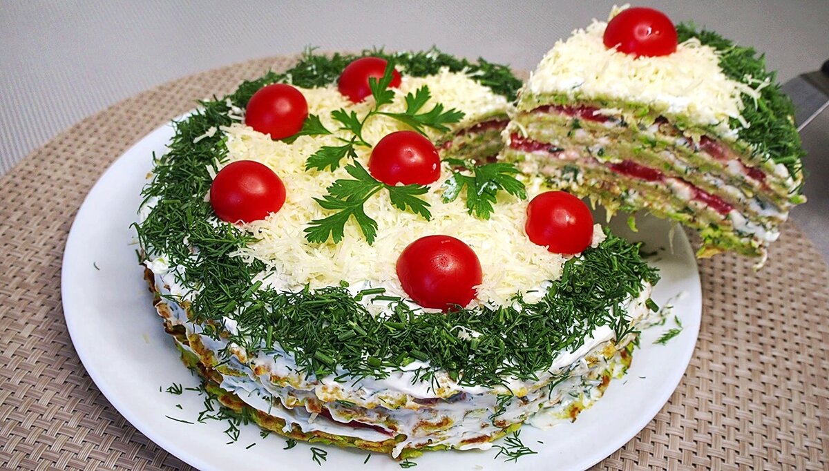 Кабачковый закусочный торт